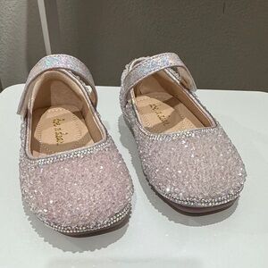 Glittery Pink Kids Dress Shoes